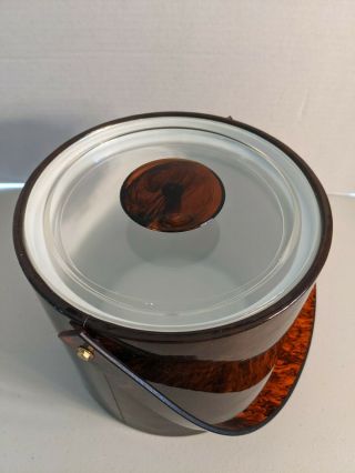 VINTAGE Georges Briard Tortoiseshell Ice Bucket - great cond.  for age,  6.  5 