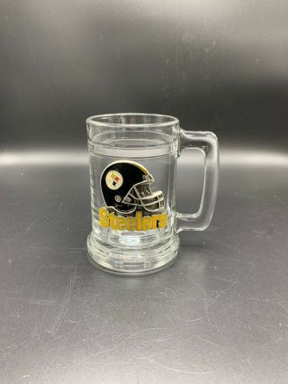 Nfl Pittsburgh Steelers Heavy Glass And Pewter Beer Mug/stein 2002