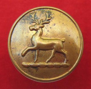 Large Gilt Livery Button Featuring A Standing/walking Stag
