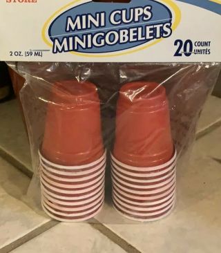 40 Mini Red (solo) Cup Disposable Shot Glasses Two Packs Of 20 - 2 Oz.