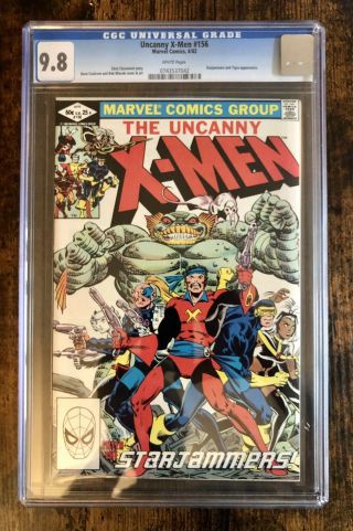 Uncanny X - Men 156 Cgc 9.  8 White Pages - Starjammers And Tigra App.  Nm,