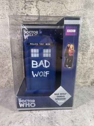 Doctor Who Bad Wolf Tardis Portable Speaker With Led’s And Sound Effects