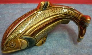 Artesania Rinconada Fish Trout Derosa 18k Gold Trim Uruguay 5 " L Figurine