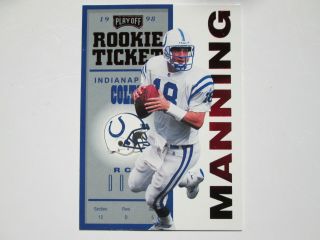 1998 Playoff Contenders Peyton Manning Red Rookie Ticket 87 Rc