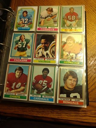 1974 Topps Complete Football Set 1 - 528 Rookies And Hofers In Binder Mid Grade