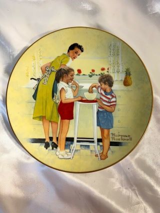 1979 Norman Rockwell Plate American Family Series Mothers Little Helpers