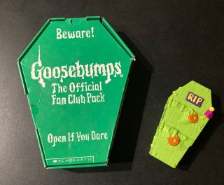 Goosebumps Official Fan Club Pack Coffin Box 1995,  Coffin Coin Bank 1996 Rare