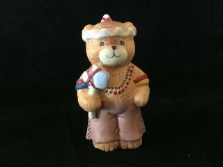 Lucy & Me Thanksgiving Bear Native American With Tomahawk Enesco Lucy Rigg 1984