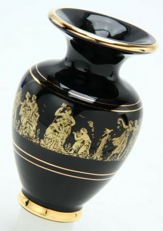Greek Vase - Hand Made 24k Gold Design - Black / Gold - 4.  25 " (h) 391794