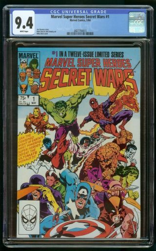 Secret Wars 1 (1984) Cgc 9.  4 Marvel Heroes White Pages