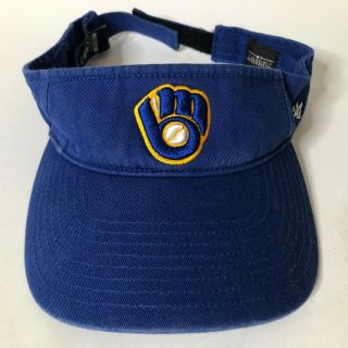 Milwaukee Brewers Merchandise 47 Brand Blue Golf Visor Hat Adjustable