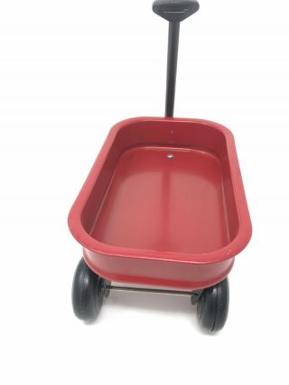 Miniature Red Metal Radio Flyer Wagon 12 5/8 " X 7 5/8 " X 2 " - 5 1/2 " From Ground