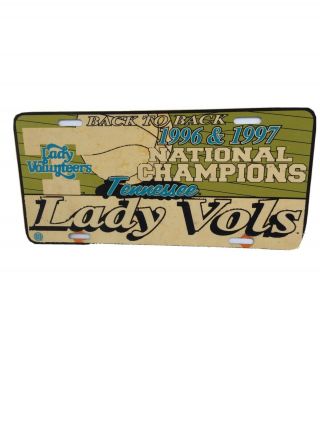 Vint1996 &1997 Tennessee Lady Vols National Champions Back 2 Back License Plate