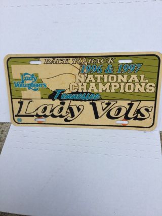 VINT1996 &1997 Tennessee Lady Vols National Champions BACK 2 BACK License Plate 2