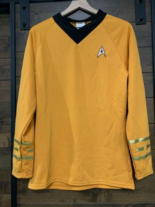 Star Trek Captain Kirk 2009 Cbs Studios Command Gold Costume Shirt - Medium
