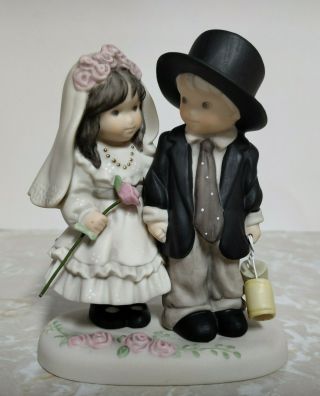 Vtg 1997 Enesco Promises Of Love Figurine Bride And Groom