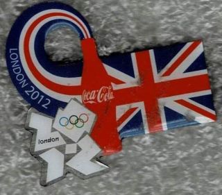 2012 London Coca - Cola British Flag Olympic Games Mark Sponsor Pin