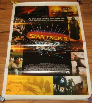Vintage 1982 Star Trek Ii: The Wrath Of Khan One Sheet Movie Poster