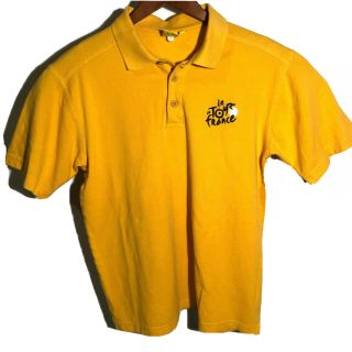 Le Tour De France Mens Polo Shirt Size Small S Yellow Cycling Racing