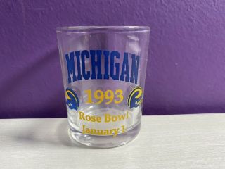1993 Michigan Wolverines Rose Bowl Shot Glass Big Ten Football Champions