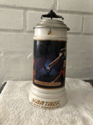 Limited Edition Star Trek " A Matter Of Honor " Beer Stein Cert Authenticity