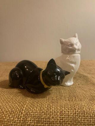 Vintage Avon Black White Small Cat Perfume Bottle Set