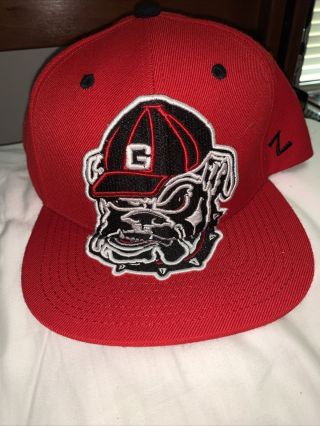 Georgia Bulldogs Dawgs Zephyr Ncaa College Red Black Snapback Hat Cap