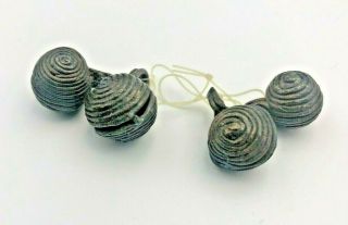 Antique Baule Brass Lost Wax Cast Metal Bell Beads Ivory Coast,  African Trade