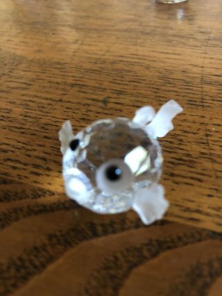 Swarovski Crystal Miniature Fish With Black Eyes And Opague Fins Mouth Tail Eyes