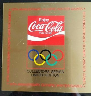 15th Anniversary Olympic Winter Games Coca Cola Collectors Series Framed Pin Set 3