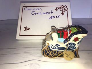 Danbury Annual German Christmas Ornament 2015 Sled