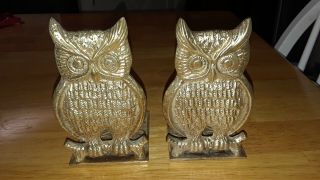 Set Of 2 Vintage Brass Owl Bookend Bird 51/2 Inch Tall Made In Korea A31