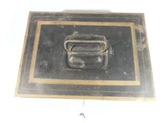 Antique Metal Deed/document Box With Lock And Key