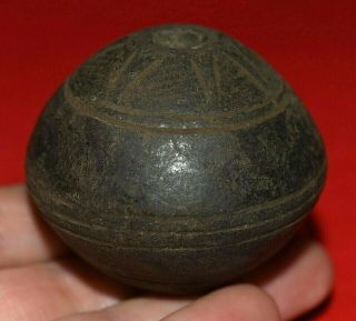 Antique Excavated Black Clay Spindle Whorl Bead Collected In Mali,  African Trade