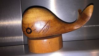 Whale Wood Hand - Carved Figure Mini From Hawaii Artist Signed