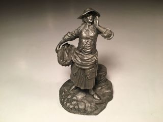 Vintage Franklin Pewter Figurine The Fishwoman Cries Of Olde London Series