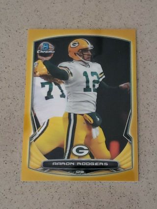 Aaron Rodgers 2014 Bowman Chrome Gold Refractor 2/50 21