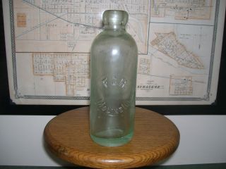 Moline Illinois F C Hoffman Hutchinson Soda Bottle