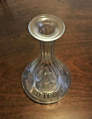 Rare Red Top Rye Whiskey Back Bar Decanter Bottle - Pre - Prohibition Cut Crystal 4