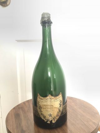 Vintage Empty 1955 Moët Chandon Dom Pérignon Magnum Bottle Display 1