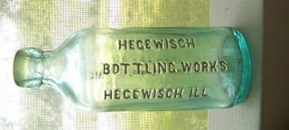 Hegewisch Illinois Applied Top Emboss Hutchinson Soda Bottle Hutch Il 0692 Rare