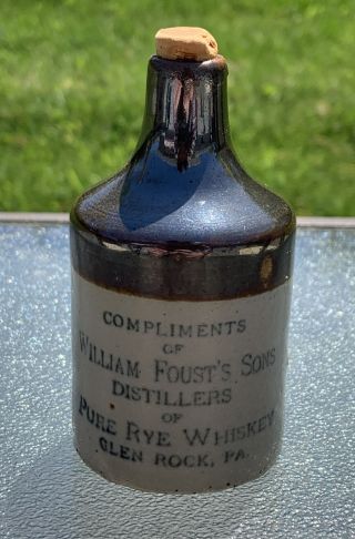 Foust Distillery Whiskey Foust Mini Miniature Jug - Glen Rock,  Pa York County
