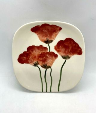 Fitz And Floyd Classics In Bloom 6” Canapé Plate Wall Decor Poppy Ceramic Plate