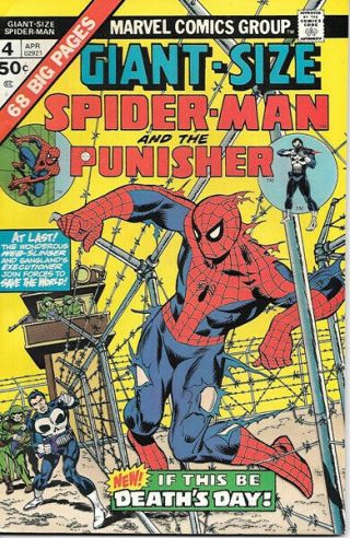 Giant - Size Spider - Man Comic Book 4 Punisher,  Marvel 1975 Very Fine/near