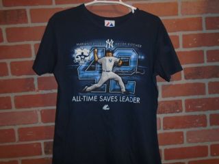 York Yankees Mariano Rivera All Time Saves Leader Adult Tshirt Size Medium