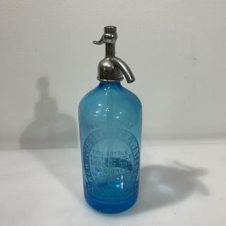 Antique Deep Blue Seltzer Bottle Detroit Made In Czechoslovakia York Seltzer