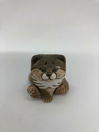 Artesania Rinconada Cat Hand Carved Clay Figurine