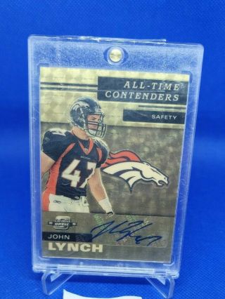 2019 Panini Contenders Optic All - Time Gold 1of1 One Of One John Lynch Auto Hof