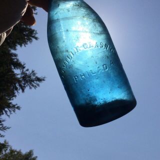 Antique applied top Dyottville Glassworks soda bottle Philadelphia 2