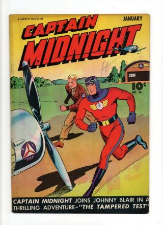 Captain Midnight 37 F/vf 7.  0 Fawcett Comic Superhero Golden Age 10c